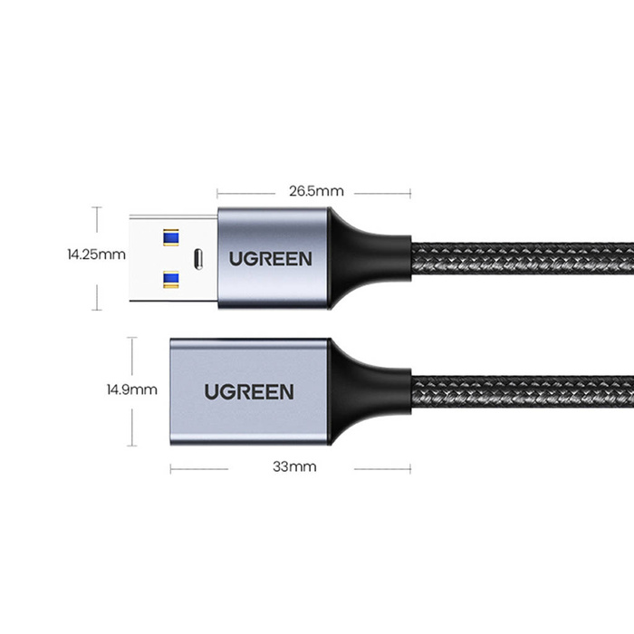 Ugreen extension cord adapter cable USB (male) - USB (female) 3.0 5Gb/s 2m gray (US115)