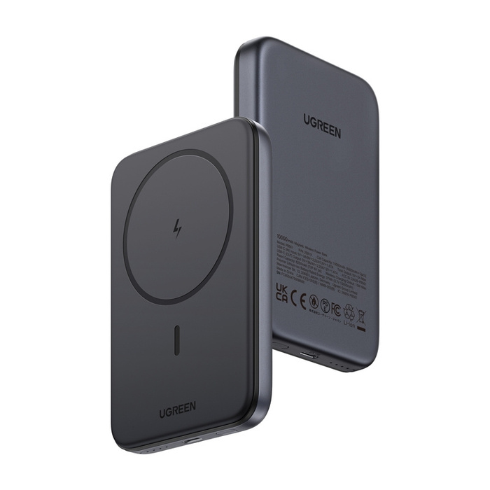 Powerbank magnetyczny 10000mAh Ugreen PB763, Qi2, USB-C, 20W Czarny