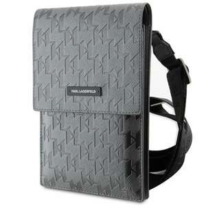 Karl Lagerfeld Kabelka KLWBSAMSMG stříbrná/stříbrná Saffiano Mongram Plaketa
