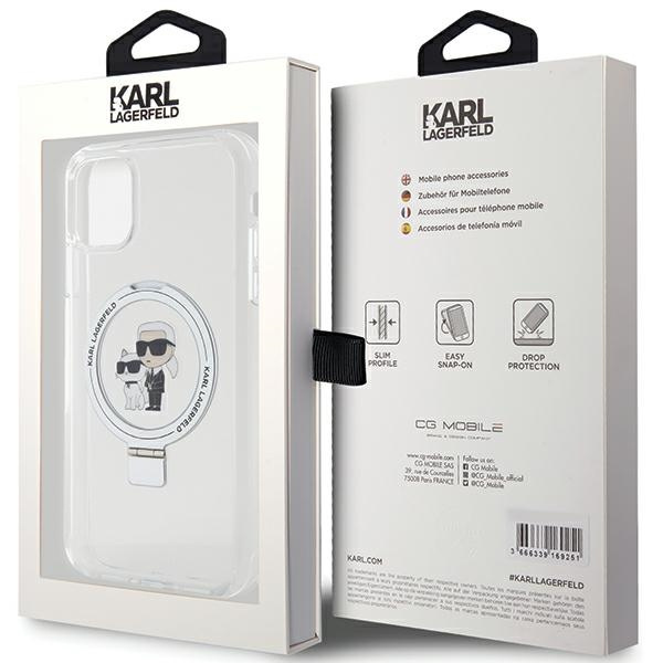 Cover Karl Lagerfeld KLHMN61HMRSKCH iPhone 11 / Xr 6.1" bianco/bianco durocase Supporto ad anello Karl&amp;Choupettte MagSafe Case