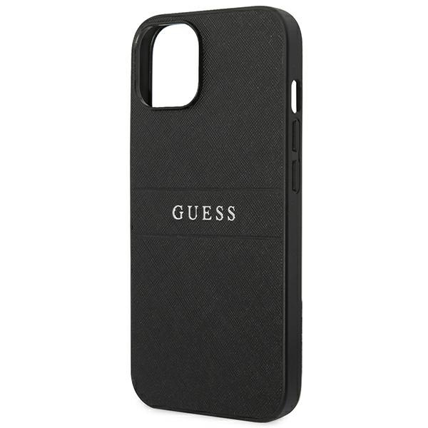 Case Guess iPhone 14 Plus 6.7" black/black Saffiano Strap