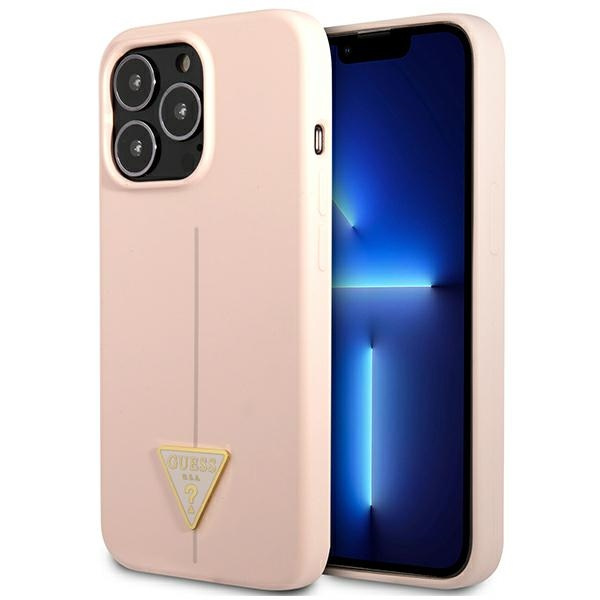 Hülle GUESS Apple iPhone 13 Pro Max Silikon-Dreieck Rosa Hartcase