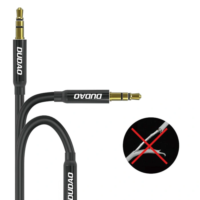 Kabel AUX Dudao L12S mini jack 3.5mm 1m 3 polowy stereo - czarny