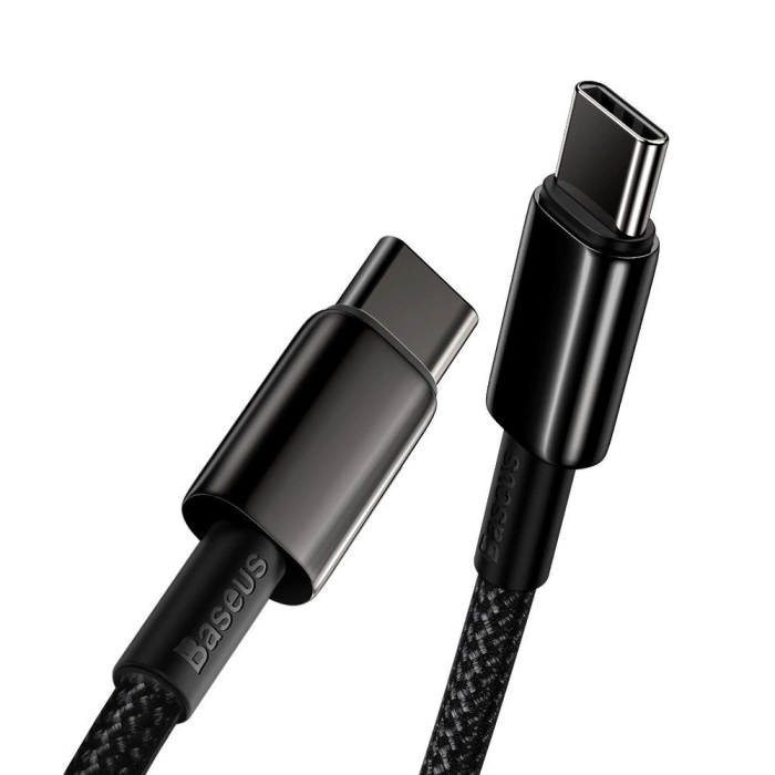 Baseus CATWJ-A01 USB-C – USB-C PD QC-Kabel 100 W 5 A 480 Mbit/s 2 m – Schwarz