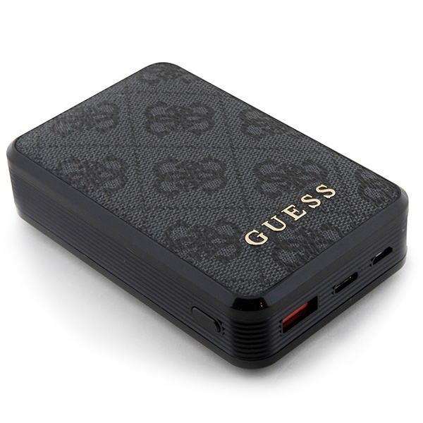 Guess Powerbank 18W GUPB10DP4GEGK 10000mAh negro/negro 4G Piel Metal Logotipo