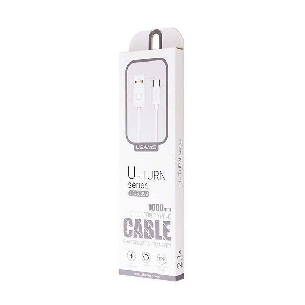 Câble USAMS U-Turn USB-C 2A 1m Blanc