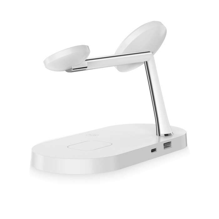 Charger Inductive Tech-Protect A12 3 In1 Magnetic Magsafe Wireless Charger White