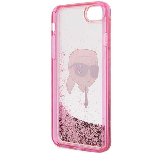 Cover Karl Lagerfeld KLHCI8LNKHCP iPhone 7/8/ SE 2020/2022 rosa/rosa durocase Glitter Karl Head Case