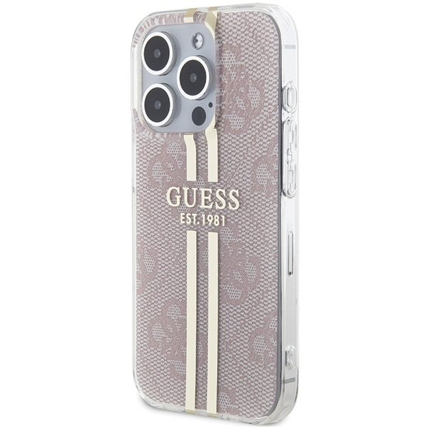 Etui Guess GUHCP14XH4PSEGP iPhone 14 Pro Max 6.7" różowy/pink hardcase IML 4G Gold Stripe Case