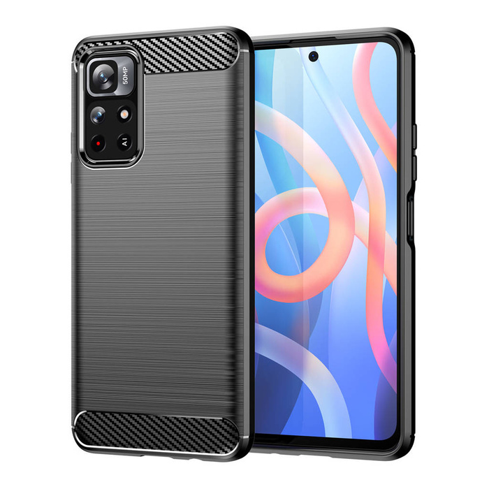 Karbon Case flexibilní pouzdro kryt Xiaomi Redmi Note 11T 5G / Redmi Note 11S 5G / Poco M4 Pro 5G černý