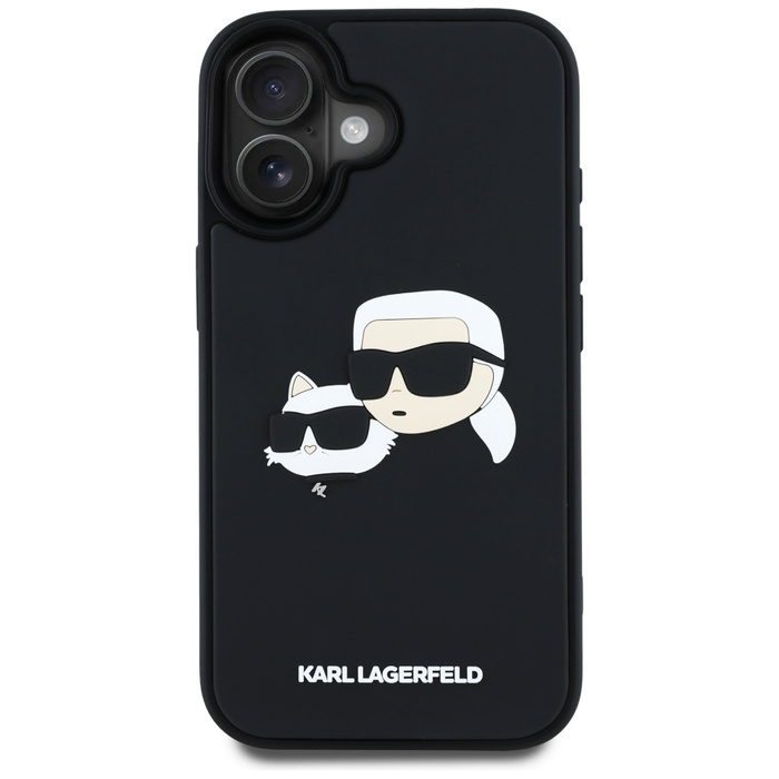 Etui Karl Lagerfeld HC 3D Rubber Double   Heads do iPhone 16 czarny