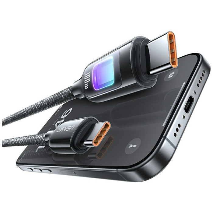 Kabel USAMS TC Series SJ750 100W USB-C   do USB-C 1,2 m tytanowy