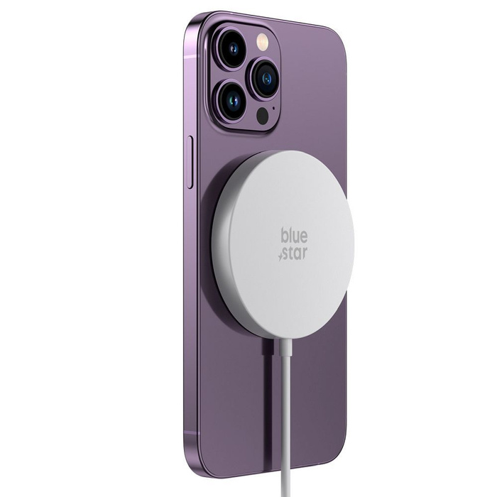 Ładowarka bezprzewodowa BLUE STAR Charing Pad 15w kompatybilna z MagSafe biała