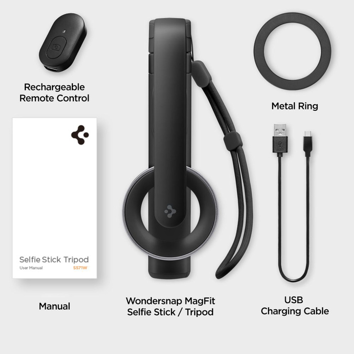 Spigen MagSafe S571W BLUETOOTH SELFIE STICK TRIPOD BLACK