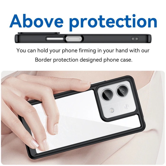 Coque Space avec cadre en gel pour Xiaomi Redmi Note 13 5G - noir