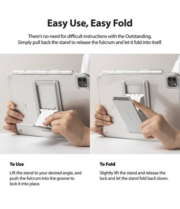 Ringke Fusion Combo Eccezionale custodia rigida con cornice in TPU per Samsung Galaxy Tab S7 11'' + supporto pieghevole autoadesivo grigio (FC475R40)