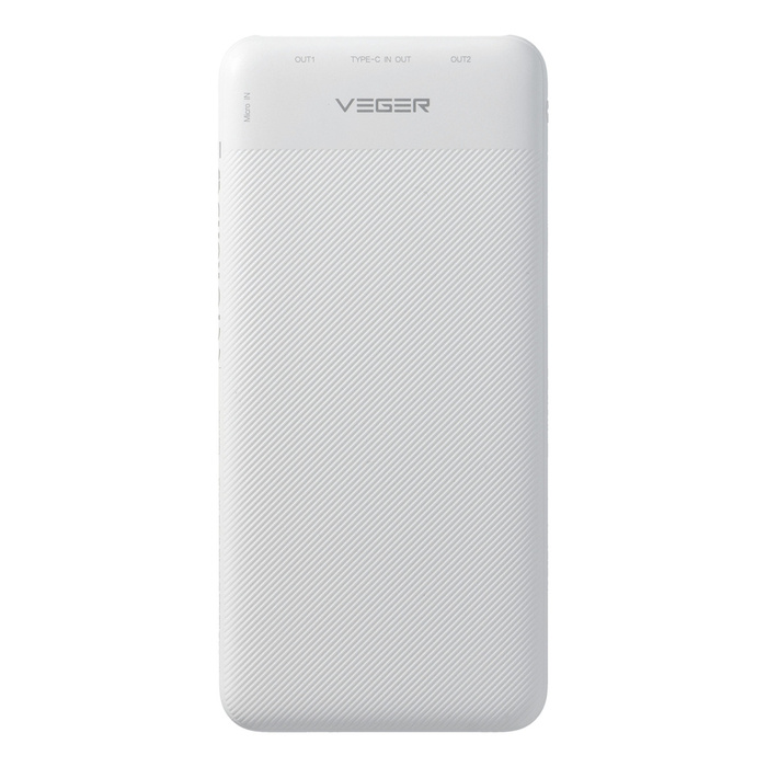 Powerbank Veger L10S (W1105PD) PD QC3.0 2A 20W 10000 mAh biały