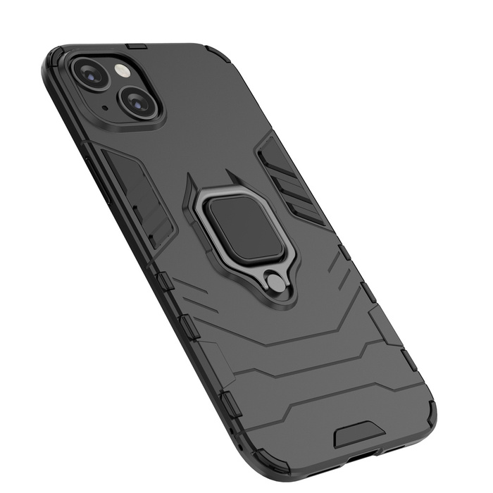 Funda Ring Armor para iPhone 14 Pro funda blindada soporte magnético anillo negro