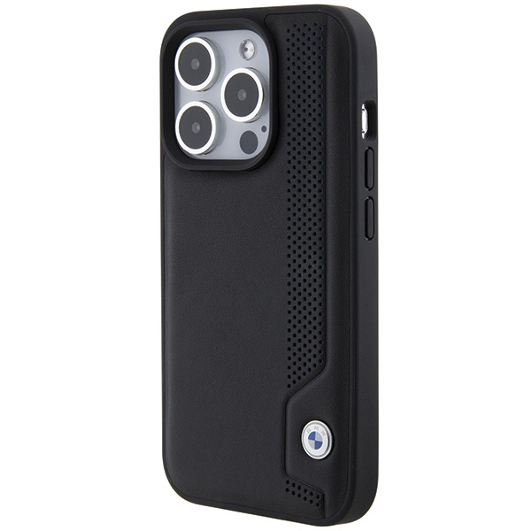 Hülle Bmw Bmhcp15l22rbdk IPhone 15 Pro 6.1" Schwarz/Schwarz Hardcase Leder Blau Dots Case