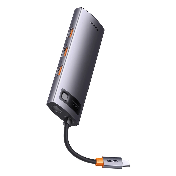 Baseus StarJoy 8 az 1-ben Hub, USB-C - 3x USB 3.1 + HDMI + USB-C PD + RJ45 + micro SD/SD