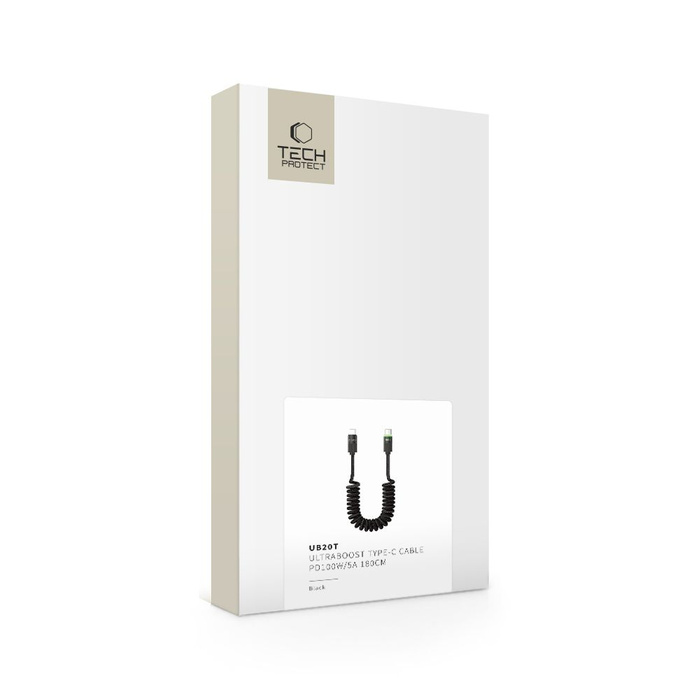 TECH-PROTECT UB20T ULTRABOOST TYPE-C CABLE PD100W/5A 180CM BLACK