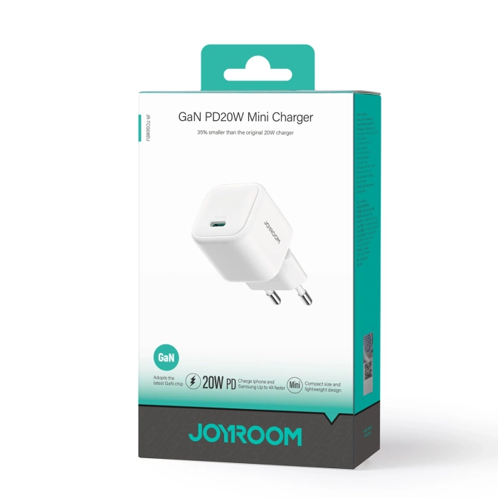 Joyroom JR-TCG08 GaN 20W Power Delivery Wall Charger - White