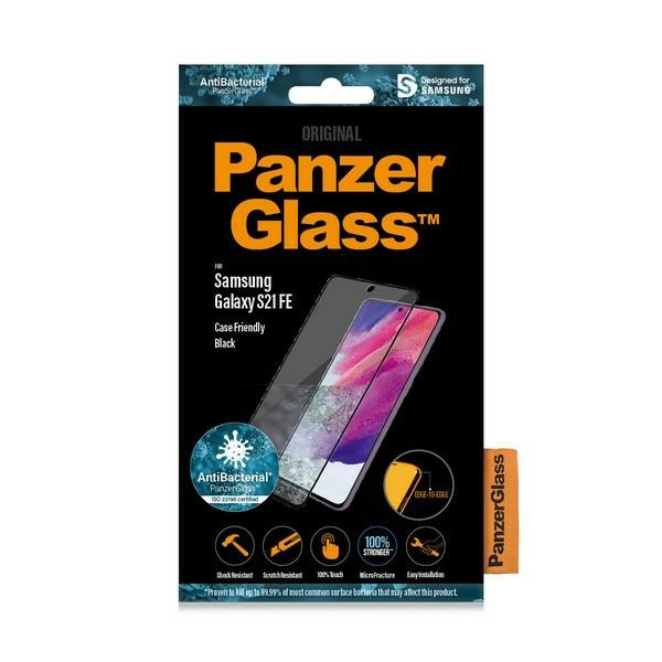 PanzerGlass E2E Microfracture Sam S21 FE Case Friendly Fingerprint AntiBacterial schwarz/schwarz 7275