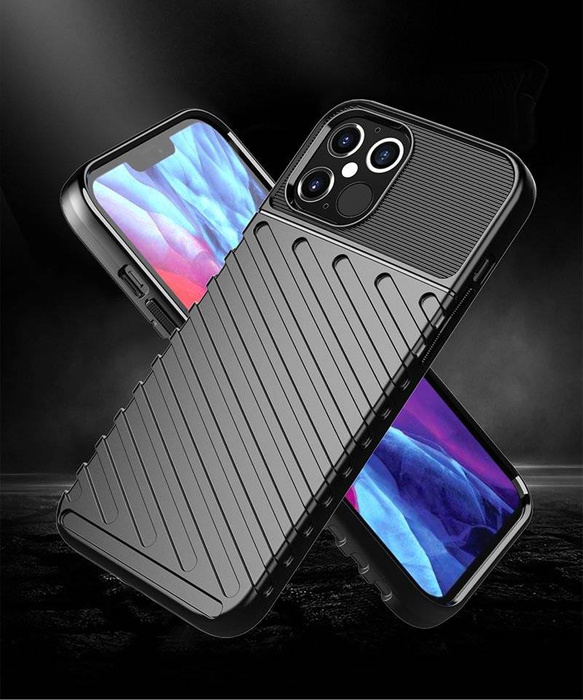 Thunder Case Flexibel Robuste Panzer Handyhülle TPU Schutzhülle für iPhone 12 Pro Max blau