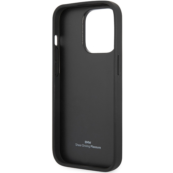 Coque BMW BMHCP14L22RQDK iPhone 14 Pro 6.1" Cuir noir/noir matelassé