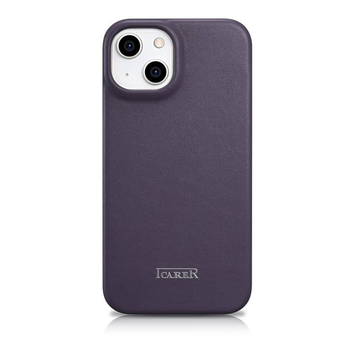 iCarer CE Premium Leather Folio Case iPhone 14 Flip Magnetic MagSafe Funda de cuero Morado oscuro (WMI14220713-DP)