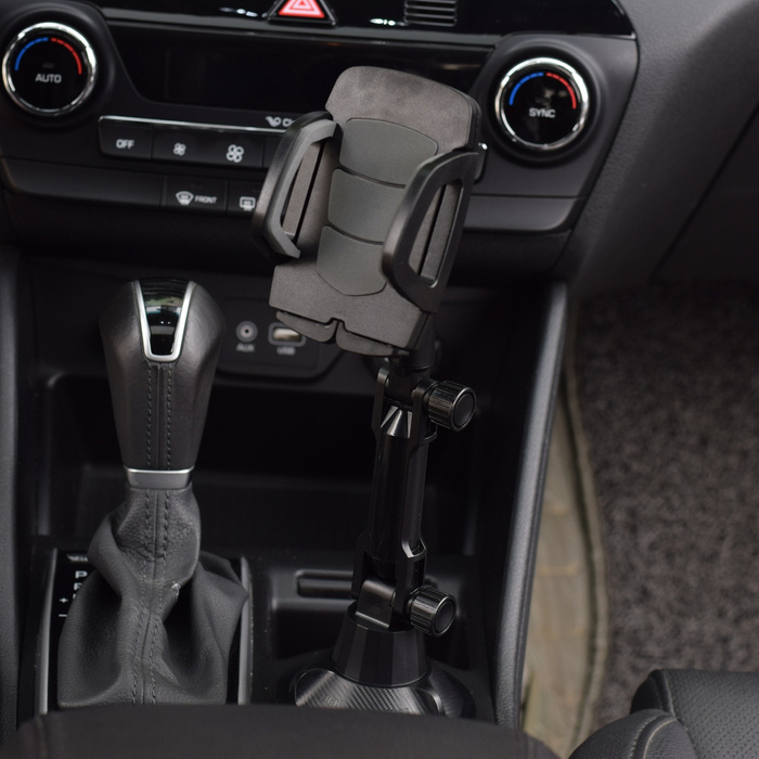 Soporte de coche para smartphone para portavasos negro