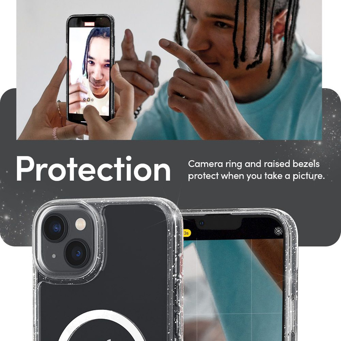 Funda Spigen IPhone 14 PLUS CYRILL SHINE Mag MagSafe Glitter CLEAR