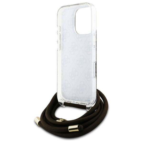 Etui Guess iPhone 16 Pro Max 6.9" brązowy/brown hardcase Crossbody Cord 4G Print