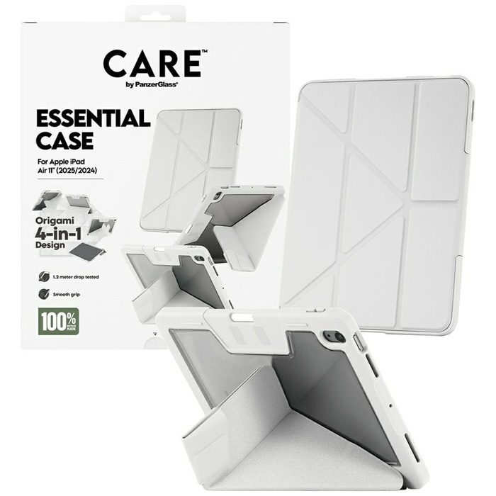 Etui Care by PanzerGlass Y fold do iPad  Air 11" (2024/2025) jasnoszary