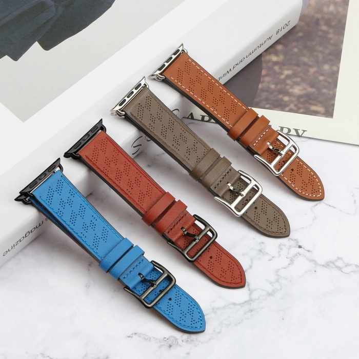 Pasek skórzany Strap Leather do Apple Watch 38 / 40 / 41 mm opaska bransoleta - brązowy