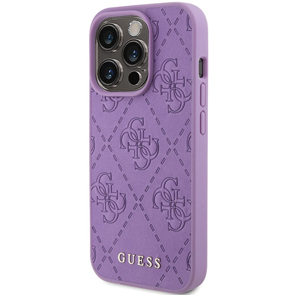Etui Guess GUHCP15LP4EPMU iPhone 15 Pro 6.1" fioletowy/light purple hardcase Leather 4G Stamped Case