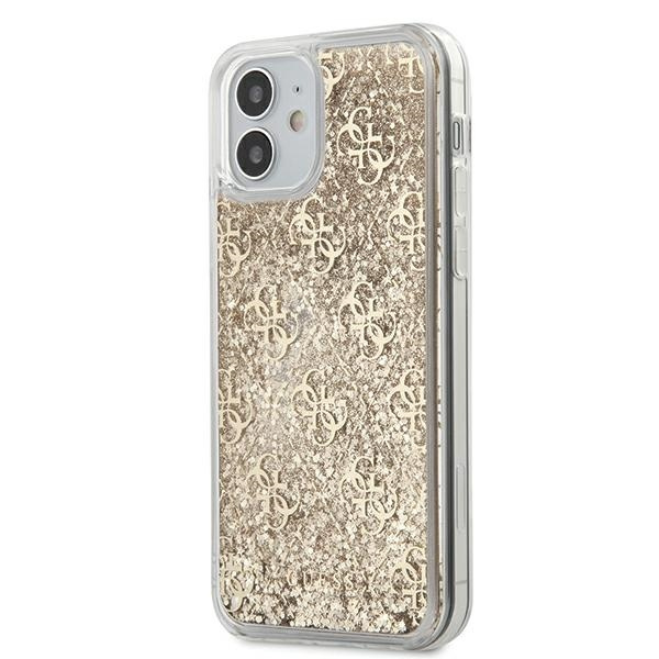  GUESS   12 Mini 4G Liquid Glitter GUHCP12SLG4GSLG Gold Hardcase
