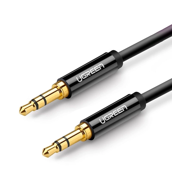 Ugreen kabel audio AUX přímý konektor minijack 3,5 mm 1m černý (AV112)