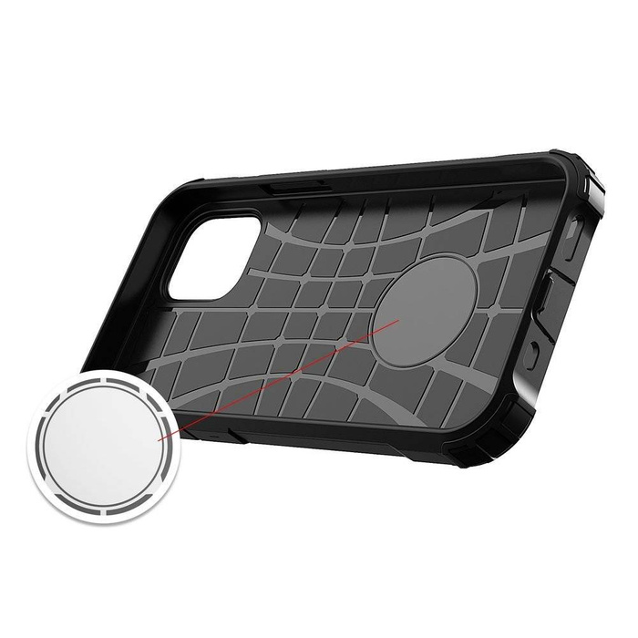 Hybrid Armor robuste TPU/PC Panzer Handyhülle Hard Case für iPhone 12 Pro Max schwarz