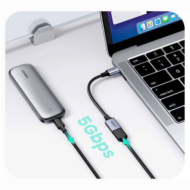 Kabel USB C (samec) - USB (samice) 3.0 OTG 0,15 m Ugreen US378 - černý