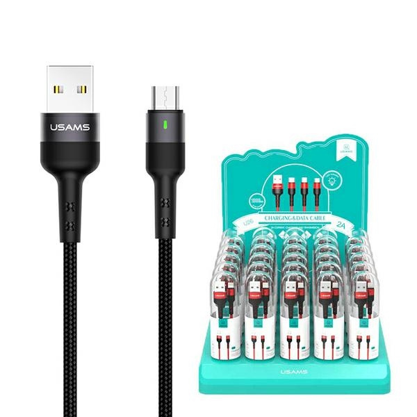 Kabel Opletený USAMS MicroUSB 2A Rychlé nabíjení 1m černý