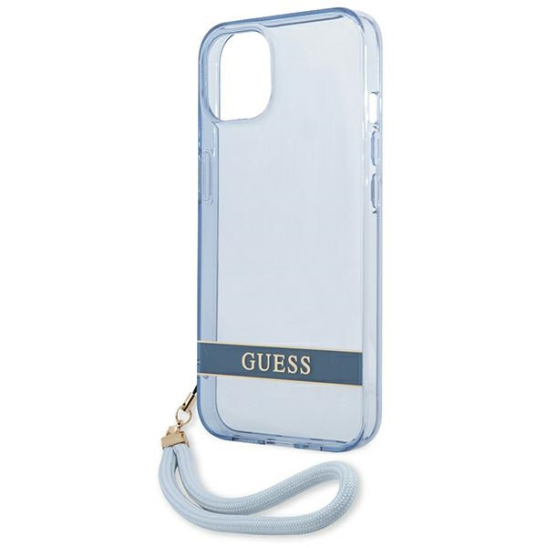 Hülle GUESS Apple iPhone 13 Durchsichtige Heftklammer Blau Hartcase