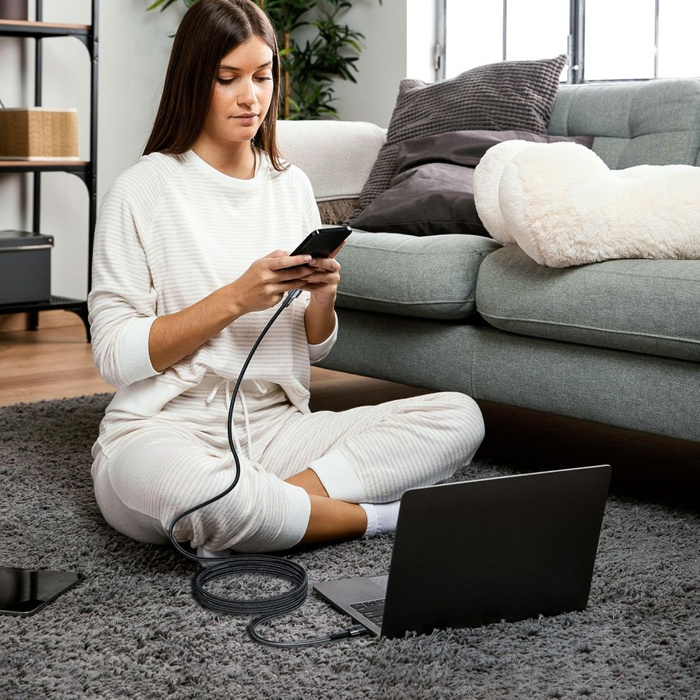 TECH-PROTECT ULTRABOOST TYPE-C KÁBEL 66W/6A 300CM SIVÝ