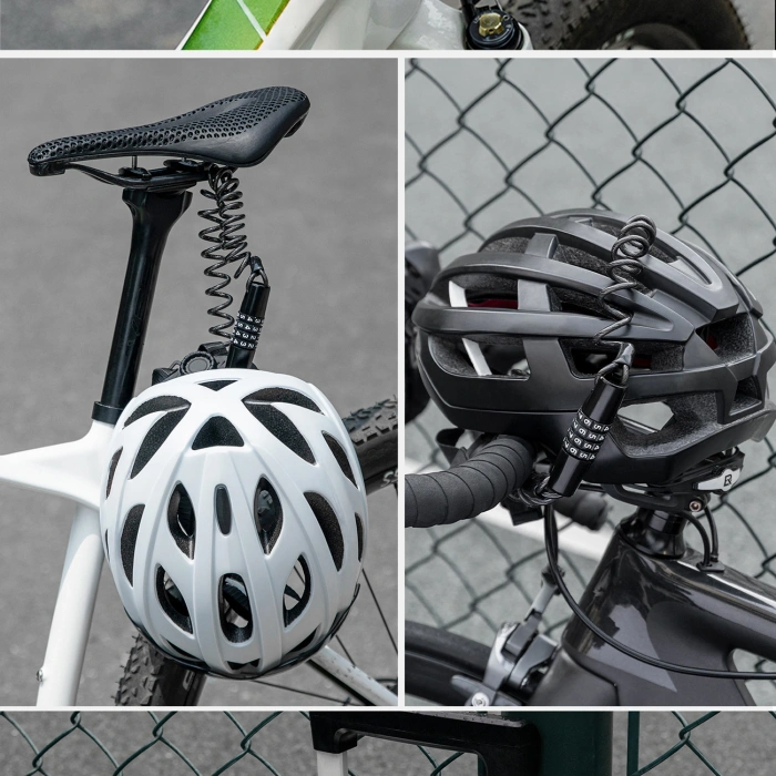 Blokada rowerowa Wozinsky WBN-01R na rower kask wodoodporna na szyfr 4-cyfrowy - czarny