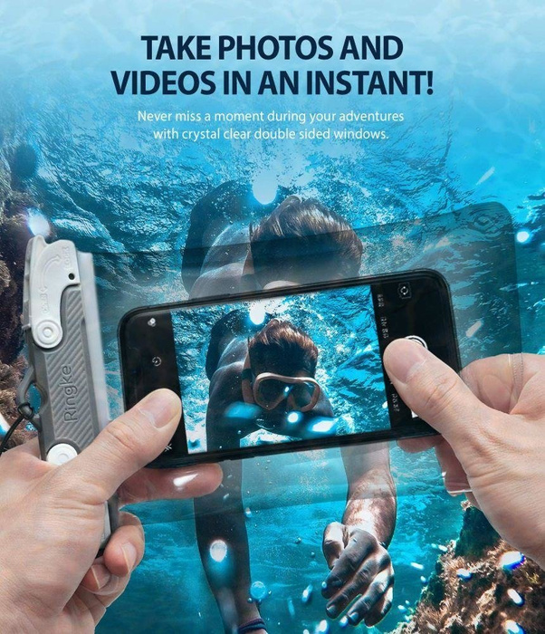 Telefontok RINGKE univerzális vízálló tok Szürke