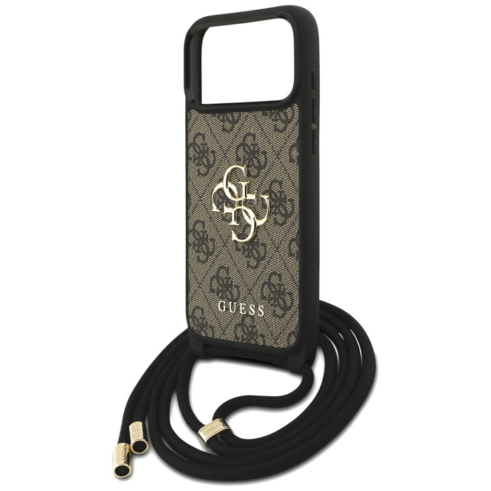 Etui Guess 4G Big Logo Cord Stap         Crossbody do iPhone 17 Pro Max brązowy