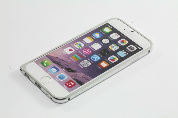 Puzdro iPhone 6 6S MELKCO Kovový nárazník SILVER+ fólia