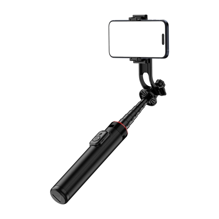 Selfie Stick WC1Y2S Teleskopstativ 1,3 m aus Aluminiumlegierung mit Telefonhalter – Schwarz