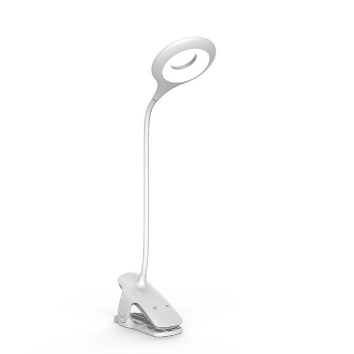Lampe de lecture LED sans fil avec clip + câble micro USB blanc