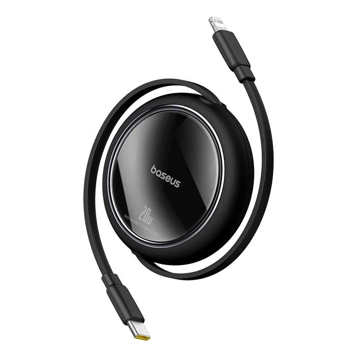 Baseus Free2Pull einziehbares USB-C/ Lightning -Kabel 20 W 1 m – schwarz